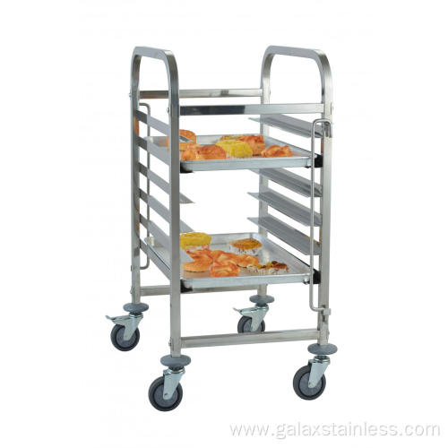 China Stainless Steel Doubel Lines Bakery Tray Rack Trolley Manufactory